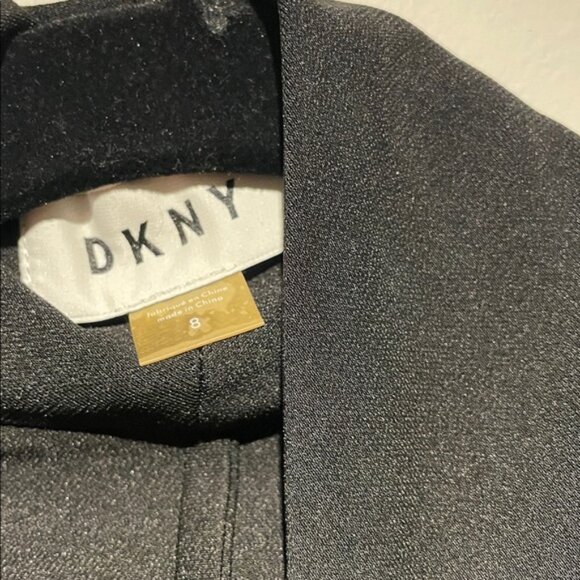 DKNY Black Faux Wrap Dress with Embellishment. - Picture 2 of 11